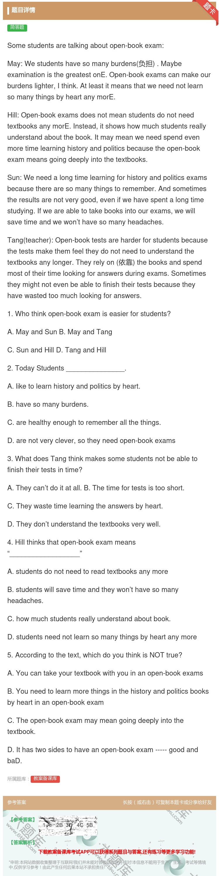 答案:Somestudentsaretalkingaboutope...