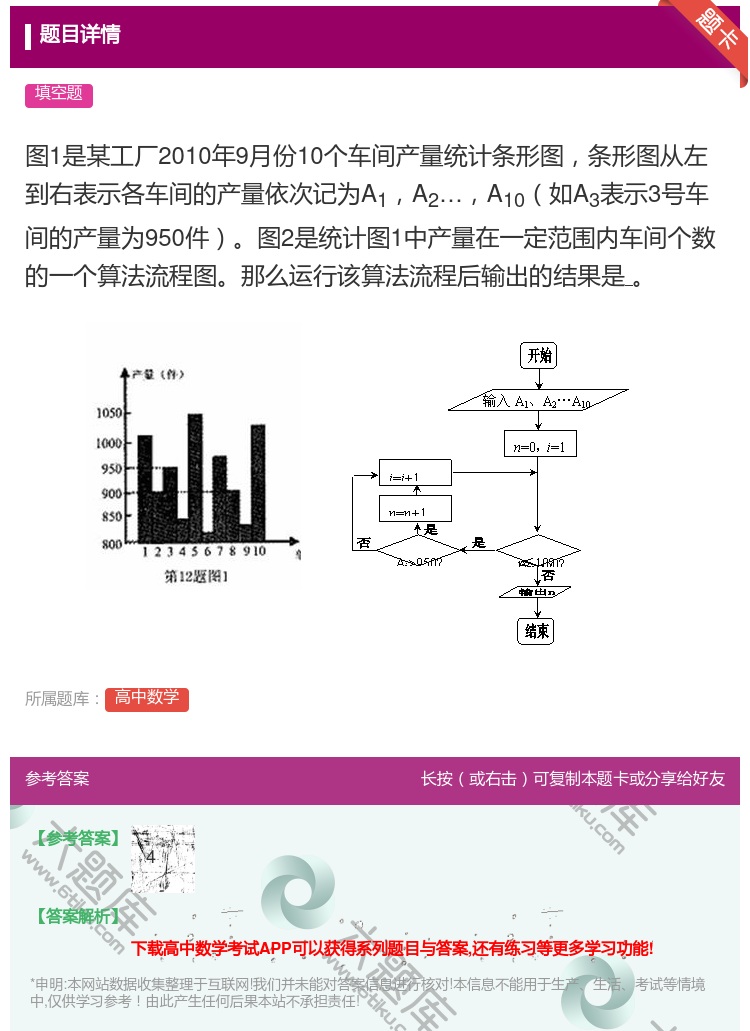 答案:图1是某工厂2010年9月份10个车间产量统计条形图条形图从...