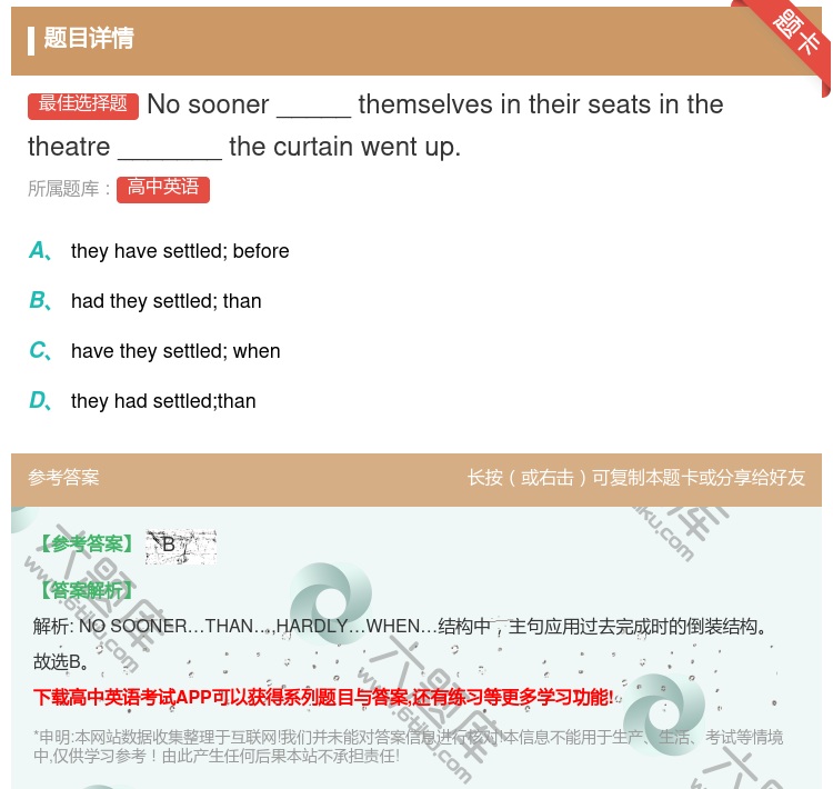答案:Nosooner_____themselvesintheir...