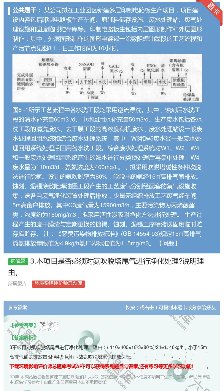 答案:3.本项目是否必须对氨吹脱塔尾气进行净化处理?说明理由...