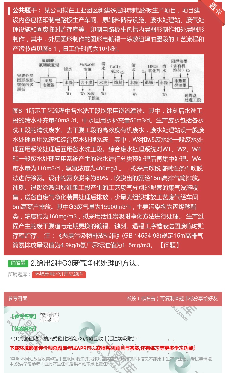 答案:2.给出2种G3废气净化处理的方法...