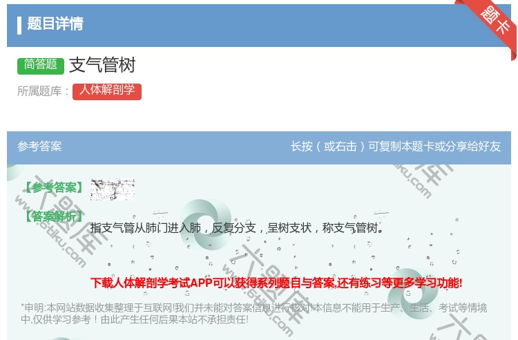 答案:支气管树...