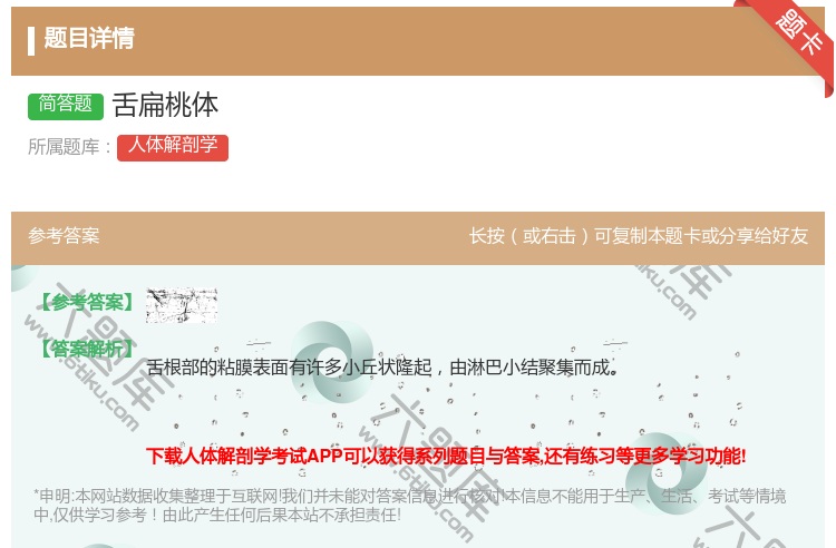 答案:舌扁桃体...