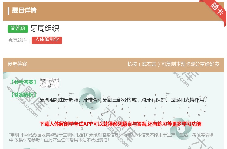答案:牙周组织...
